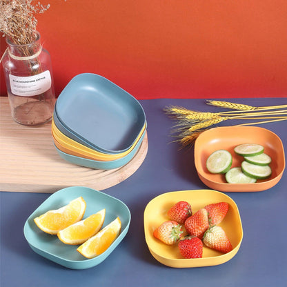 1Pc Square Cereal Bowls,Plastic Small Bowls For Kitchen,Reusable Lightweight Dinner Plate,Plastic Square Bowl,6 Inch Shallow Serving Bowls For Soup Salad Oatmeal Snack Dessert Ice Cream,Orange 5.51" x 5.51" x 1.18" Green