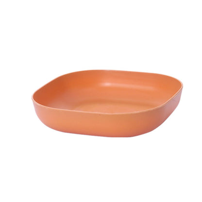 1Pc Square Cereal Bowls,Plastic Small Bowls For Kitchen,Reusable Lightweight Dinner Plate,Plastic Square Bowl,6 Inch Shallow Serving Bowls For Soup Salad Oatmeal Snack Dessert Ice Cream 5.51" x 5.51" x 1.18" Orange