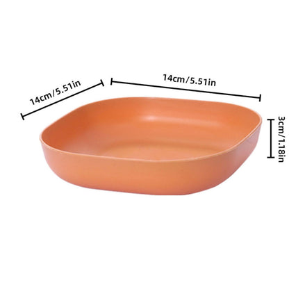 1Pc Square Cereal Bowls,Plastic Small Bowls For Kitchen,Reusable Lightweight Dinner Plate,Plastic Square Bowl,6 Inch Shallow Serving Bowls For Soup Salad Oatmeal Snack Dessert Ice Cream 5.51" x 5.51" x 1.18" Orange