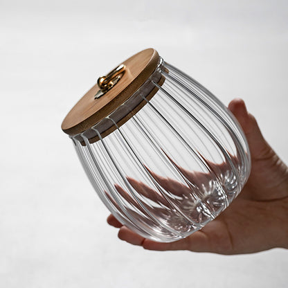 Sugar Containers With Bamboo Lids,Glass Coffee Canister Airtight Food Storage Jar With Lid, Candy Glass Canister Decorative Jars For Food Sugar Coffee Beans Tea, Coffee Bar Accessories A