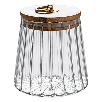 Sugar Containers With Bamboo Lids,Glass Coffee Canister Airtight Food Storage Jar With Lid, Candy Glass Canister Decorative Jars For Food Sugar Coffee Beans Tea, Coffee Bar Accessories B