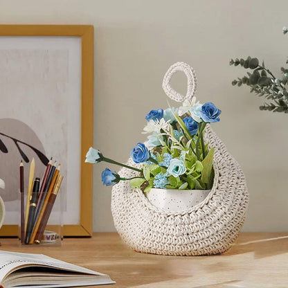 Woven Breads Baskets, Oval Small Fruit Baskets, Stackable Plastic Wicker Baskets for Serving Vegetables, Kitchen, Restaurant, Outdoor, Imitation Rattan, 1 Pcs, 7.48x5.11x2.75 7.87" x 1.97" Beige
