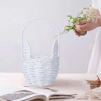 Woven Breads Baskets, Oval Small Fruit Baskets, Stackable Plastic Wicker Baskets for Serving Vegetables, Kitchen, Restaurant, Outdoor, Imitation Rattan, 1 Pcs, 7.48x5.11x2.75 4.88" x 8.19" Blue