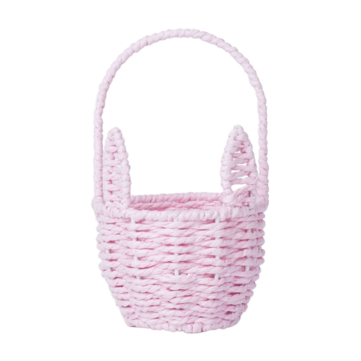 Woven Breads Baskets, Oval Small Fruit Baskets, Stackable Plastic Wicker Baskets for Serving Vegetables, Kitchen, Restaurant, Outdoor, Imitation Rattan, 1 Pcs, 7.48x5.11x2.75 4.88" x 8.19" Pink