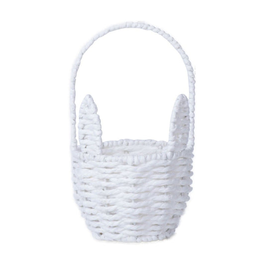 Woven Breads Baskets, Oval Small Fruit Baskets, Stackable Plastic Wicker Baskets for Serving Vegetables, Kitchen, Restaurant, Outdoor, Imitation Rattan, 1 Pcs, 7.48x5.11x2.75 4.88" x 8.19" White