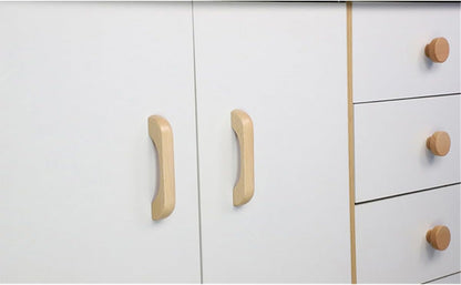 Furniture handles - Kitchen handles - Door handles - Cabinet handles - Drawer knobs - Furniture fittings - Kitchen fittings - Handles - Walnut - Wood - Wooden - Kitchen renovation - Modern - Black walnut - Bridge shape - Pitch 96mm - Walnut - Set of 4