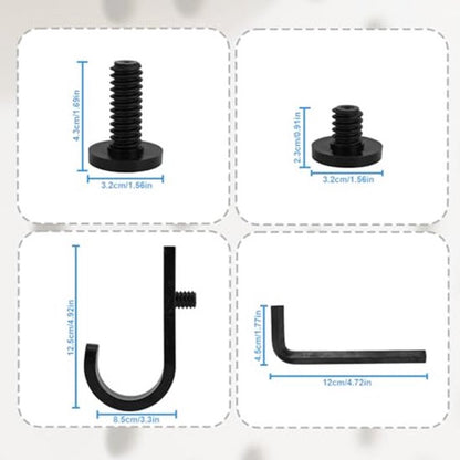 Set of 16 Storage Hooks for Suncast, 5 Black J-Shaped Tool Hooks Organizer with Long Wrench Short Screw Compatible with Suncast/Craftsman Storage Accessories