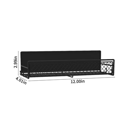 Magnetic Spice Rack for Refrigerator, Metal Strong Magnet Shelf, Space Saving Spice Organizer, Home Kitchen Storage Rack, Movable Magnetic Basket for Fridge Microwave Washing Machines Black