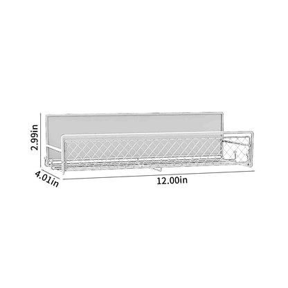 Magnetic Spice Rack for Refrigerator, Metal Strong Magnet Shelf, Space Saving Spice Organizer, Home Kitchen Storage Rack, Movable Magnetic Basket for Fridge Microwave Washing Machines White