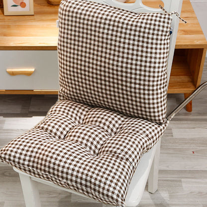 High Back Chair Cushions with Ties, 15.7" Indoor Outdoor Rocking Patio Chair Cushions, Non-skid No-Slip Onepiece Dining Chair Pad for Kitchen Dining Room Living Room Brown
