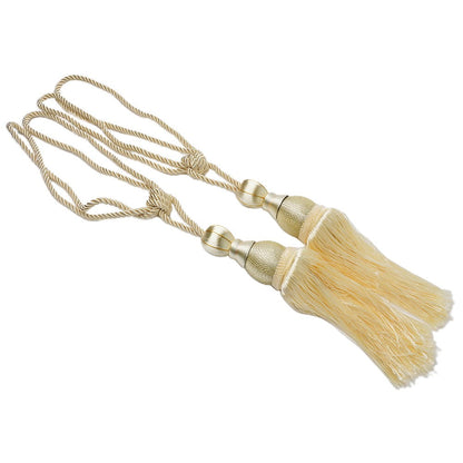Bosisa 2pcs Large Tie Backs Ball Tassel Curtain Rope Tieback Gold