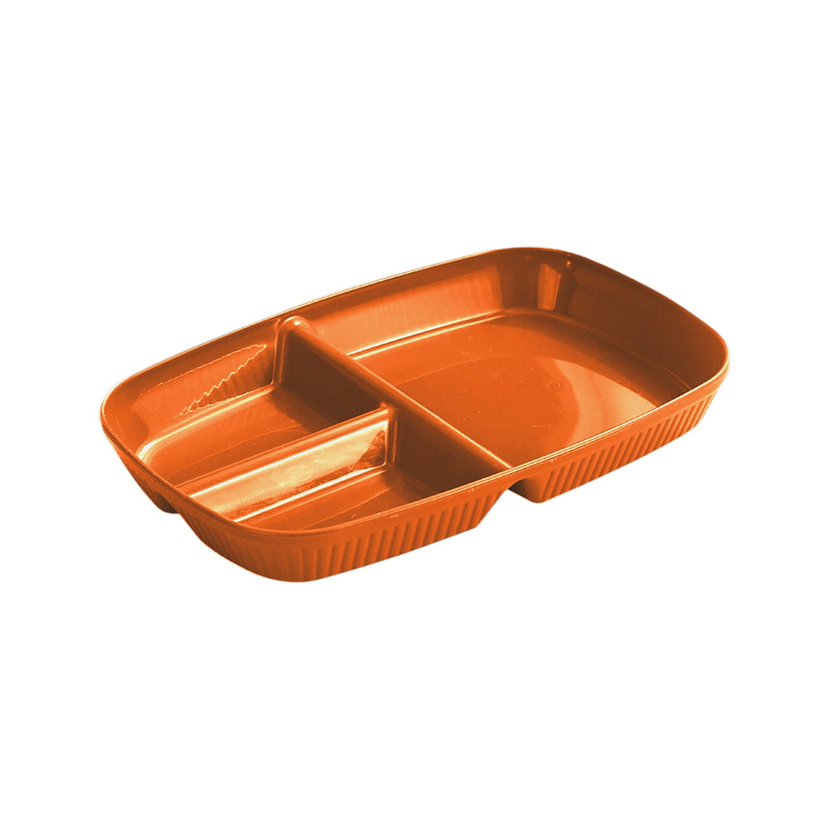 Kdkad Large 10 Inch Wheat Straw Divided Plates for Adults Picnic, 3 Compartment Plates, Unbreakable Portion Control Plate, Reusable Plastic Compartment Plates, Dinner Plates Dessert Plates 10.4×7.1 in Orange