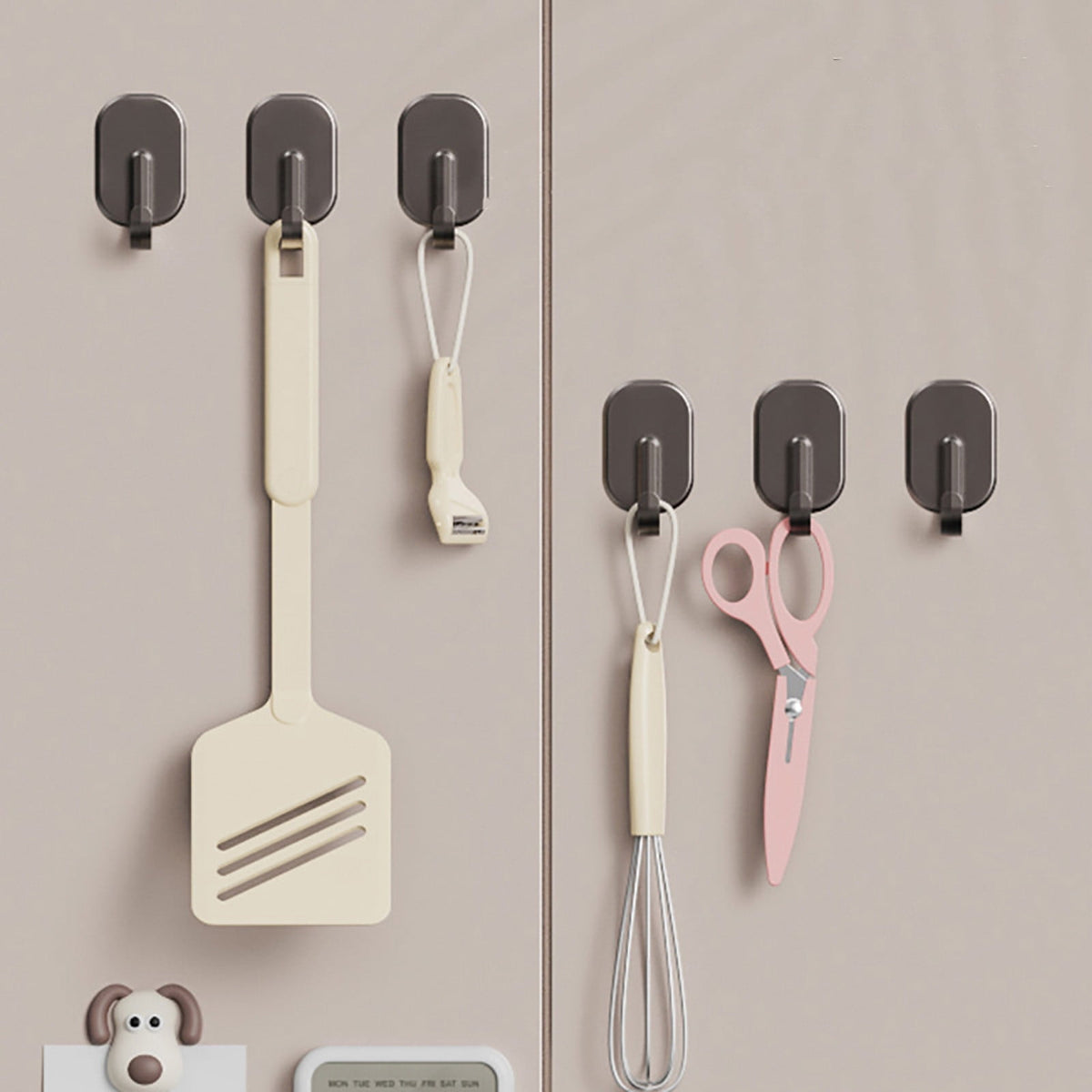 Darzheoy Magnetic Hook for Kitchen Refrigerator, Magnets Hooks Key Towel Storage Holder Bathroom Hangers, Strong Magnet Bar Hooks Storage Hanger Hanging Kitchen Utensil Black