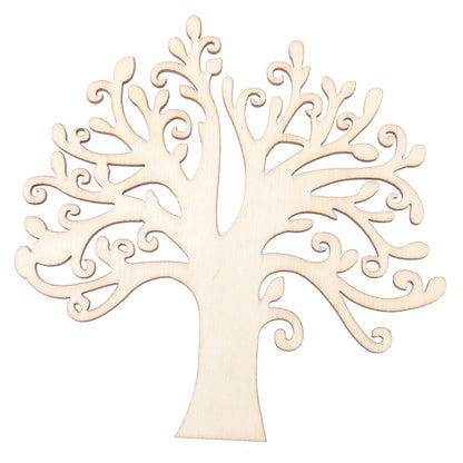10pcs Family Tree Cutouts Craft, Unfinished Wood Tree Slices DIY Ornaments Decorative Hanging Wooden Chips for Wedding Party Crafts 4.9in