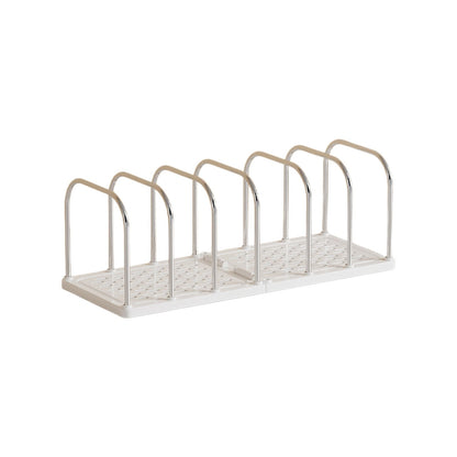 Chmadoxn Multi-Tier Desktop Bookshelf - Space-Saving Desk Organizer for Books, Files & Learning Supplies, Serviceable Storage Rack for Office, Study, or Home Use (Lightweight & Compact) 14.6×5.9×5.3 in White