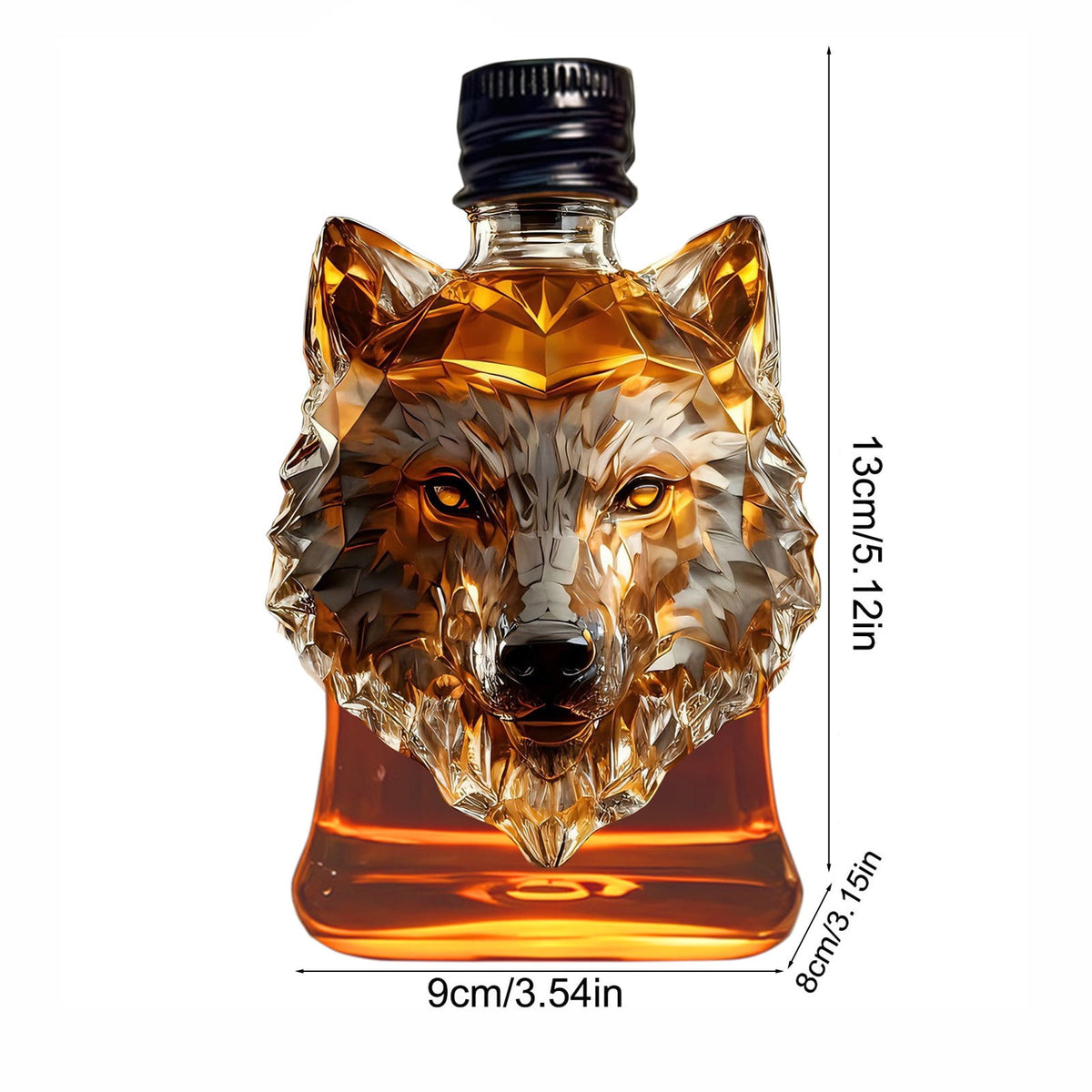 Darzheoy Wolf Whiskey Bottle, Funny Wolf Whiskey Bottle, 3D Wolf Shape Glass, Wine Decanter for Men Dad, Home Bar Dachshund Lover Decor D