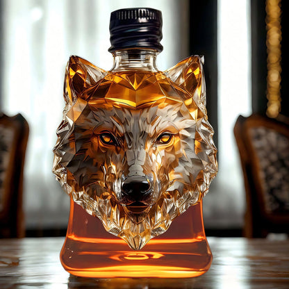 Darzheoy Wolf Whiskey Bottle, Funny Wolf Whiskey Bottle, 3D Wolf Shape Glass, Wine Decanter for Men Dad, Home Bar Dachshund Lover Decor D