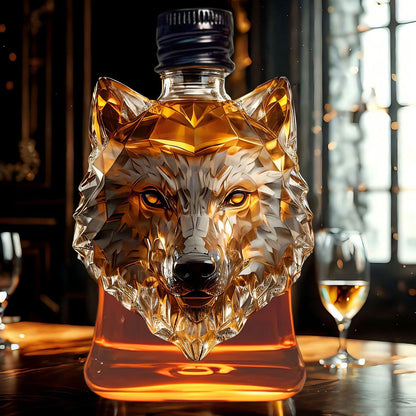 Darzheoy Wolf Whiskey Bottle, Funny Wolf Whiskey Bottle, 3D Wolf Shape Glass, Wine Decanter for Men Dad, Home Bar Dachshund Lover Decor D