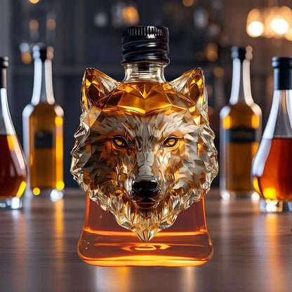 Darzheoy Wolf Whiskey Bottle, Funny Wolf Whiskey Bottle, 3D Wolf Shape Glass, Wine Decanter for Men Dad, Home Bar Dachshund Lover Decor D