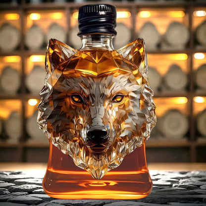 Darzheoy Wolf Whiskey Bottle, Funny Wolf Whiskey Bottle, 3D Wolf Shape Glass, Wine Decanter for Men Dad, Home Bar Dachshund Lover Decor D
