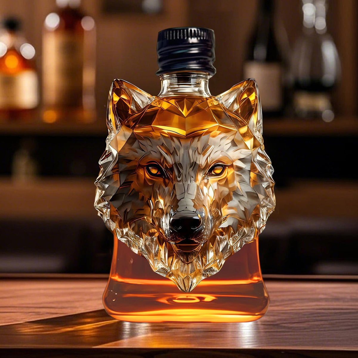 Darzheoy Wolf Whiskey Bottle, Funny Wolf Whiskey Bottle, 3D Wolf Shape Glass, Wine Decanter for Men Dad, Home Bar Dachshund Lover Decor D