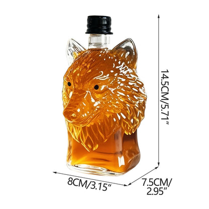 Darzheoy Wolf Whiskey Bottle, Funny Wolf Whiskey Bottle, 3D Wolf Shape Glass, Wine Decanter for Men Dad, Home Bar Dachshund Lover Decor E