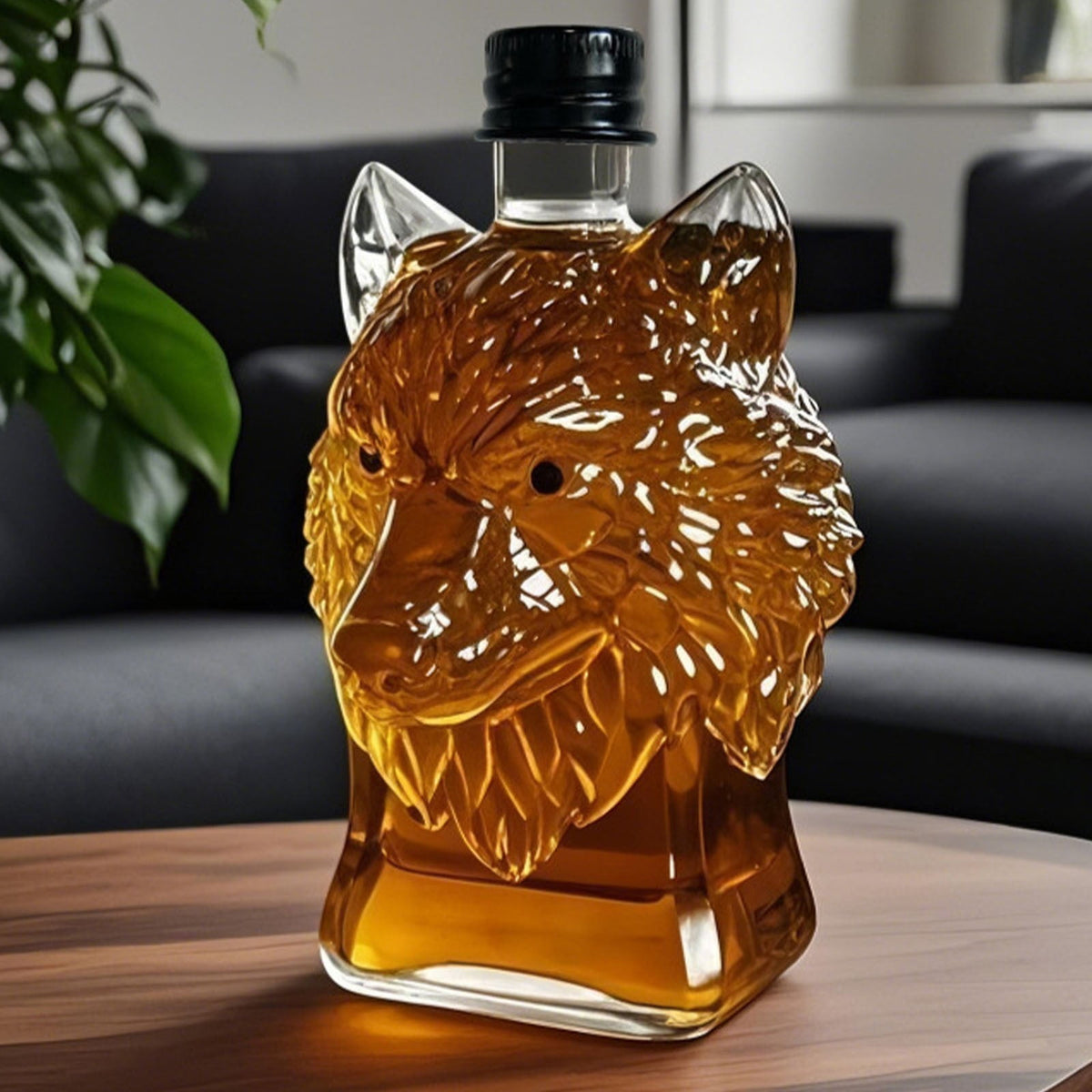 Darzheoy Wolf Whiskey Bottle, Funny Wolf Whiskey Bottle, 3D Wolf Shape Glass, Wine Decanter for Men Dad, Home Bar Dachshund Lover Decor E