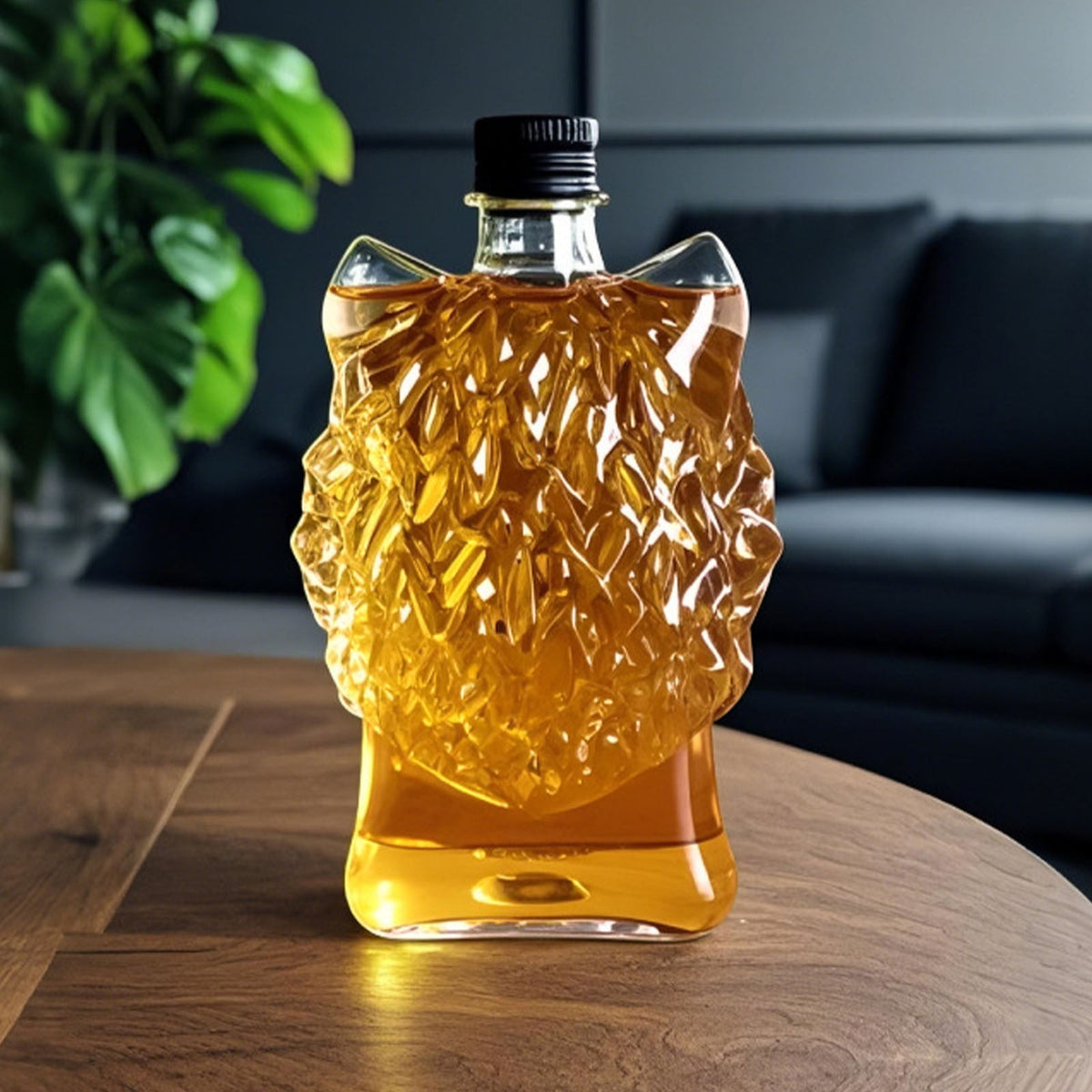 Darzheoy Wolf Whiskey Bottle, Funny Wolf Whiskey Bottle, 3D Wolf Shape Glass, Wine Decanter for Men Dad, Home Bar Dachshund Lover Decor E