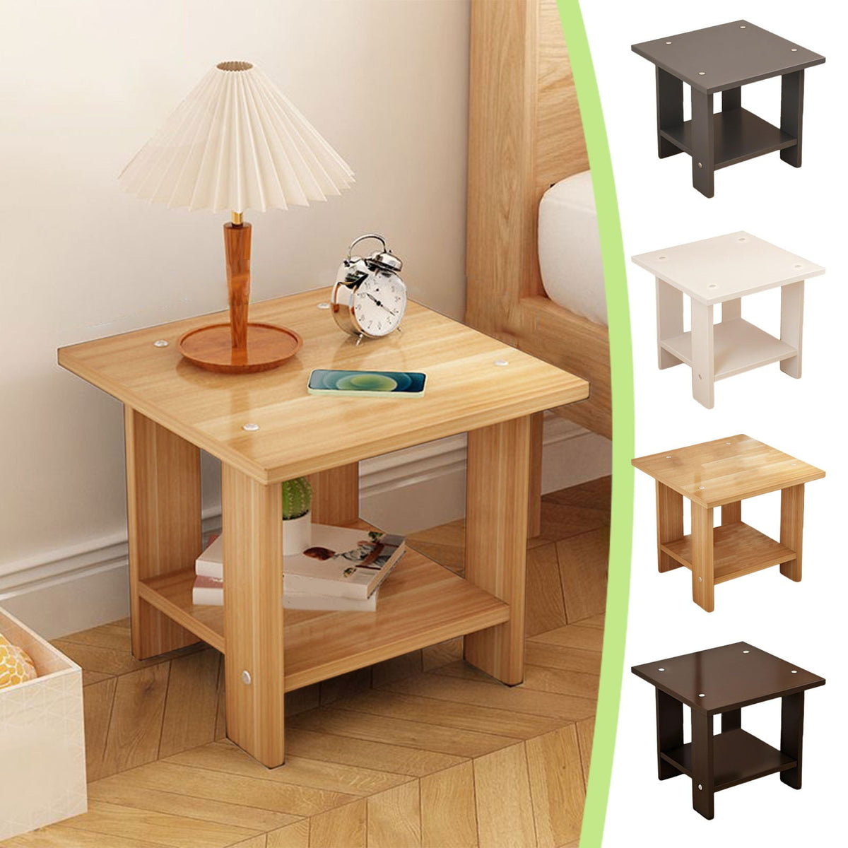 Kdkad Compact Multi-Functional Side Table, Small Accent End Table for Sofa, Bedside, Living Room & Apartment, Portable Tea Table Nightstand Black