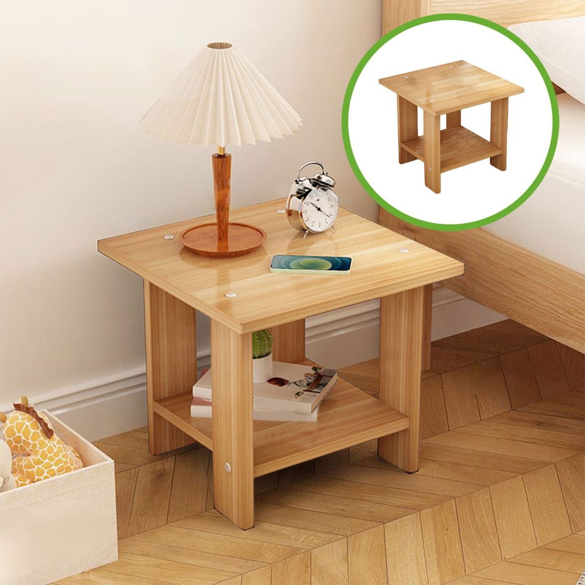 Kdkad Compact Multi-Functional Side Table, Small Accent End Table for Sofa, Bedside, Living Room & Apartment, Portable Tea Table Nightstand Brown
