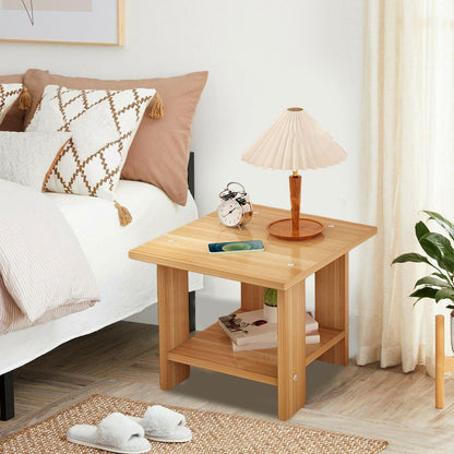 Kdkad Compact Multi-Functional Side Table, Small Accent End Table for Sofa, Bedside, Living Room & Apartment, Portable Tea Table Nightstand Brown