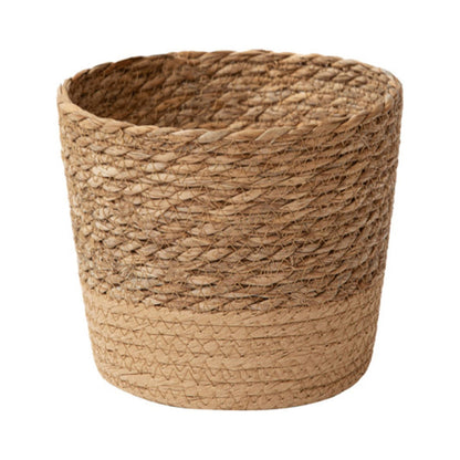 Darzheoy Woven Seagrass Plant Basket, Flower Pots Home Boho Decor, Storage Picnic Grocery Straw Bag for Plant Artificial Tree - 5.5"×8.7"×6.3 D