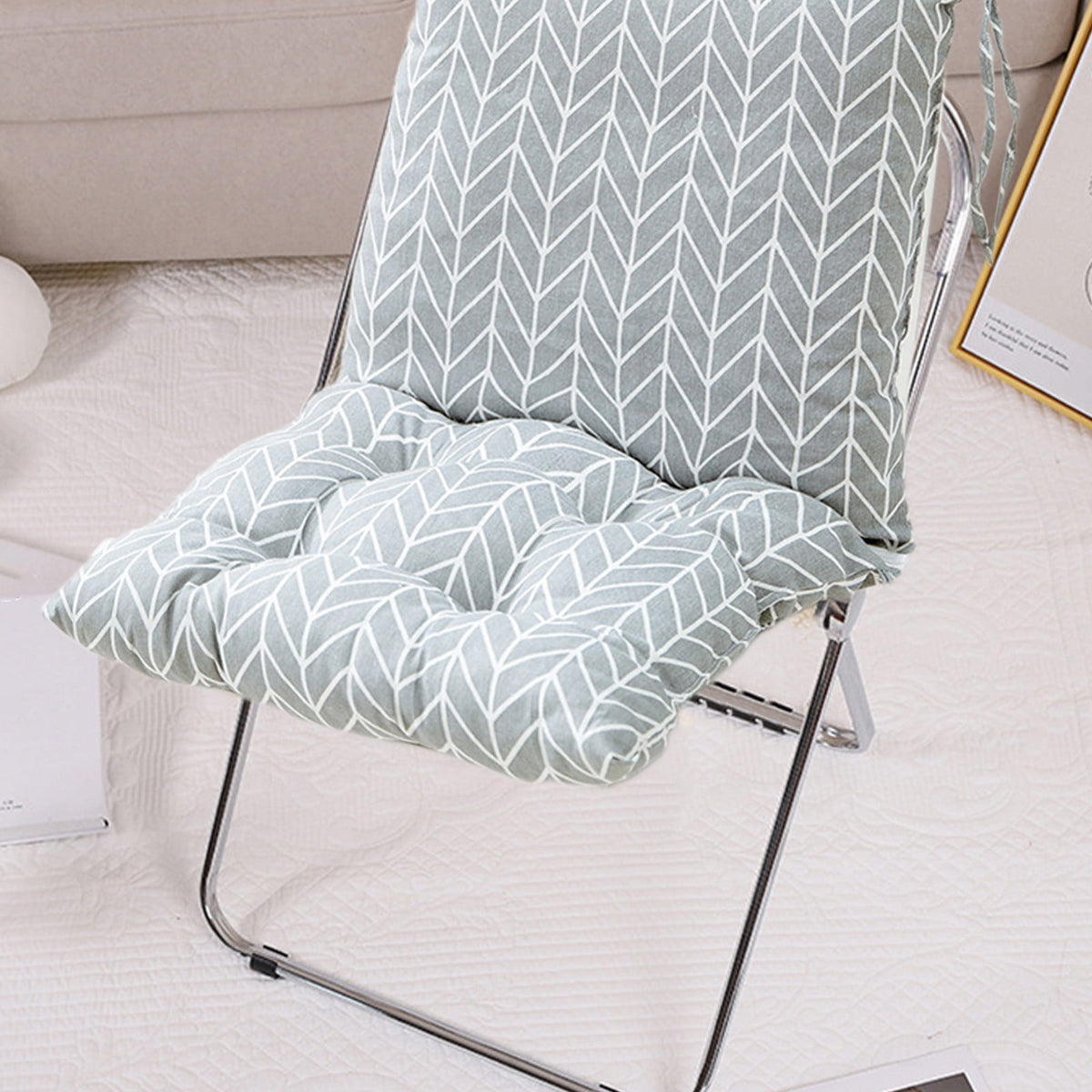 Chmadoxn 31.5 x 15.7 inches Outdoor High Back Chair Cushions Rocking Chair Cushions Replacement 31.5×15.7 in White