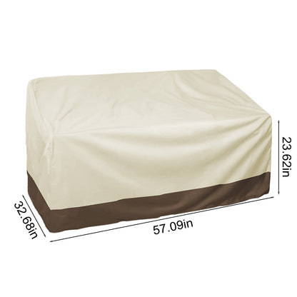 Kdkad Patio Benches Loveseat Covers, Heavy Duty Patio Deep Bench Loveseat Cover, Waterproof Outdoor Deep Sofa Cover, Lawn Patio Furniture Covers with Air Vent 57.9×31×32.7 in Beige