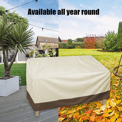 Kdkad Patio Benches Loveseat Covers, Heavy Duty Patio Deep Bench Loveseat Cover, Waterproof Outdoor Deep Sofa Cover, Lawn Patio Furniture Covers with Air Vent 57.9×31×32.7 in Beige