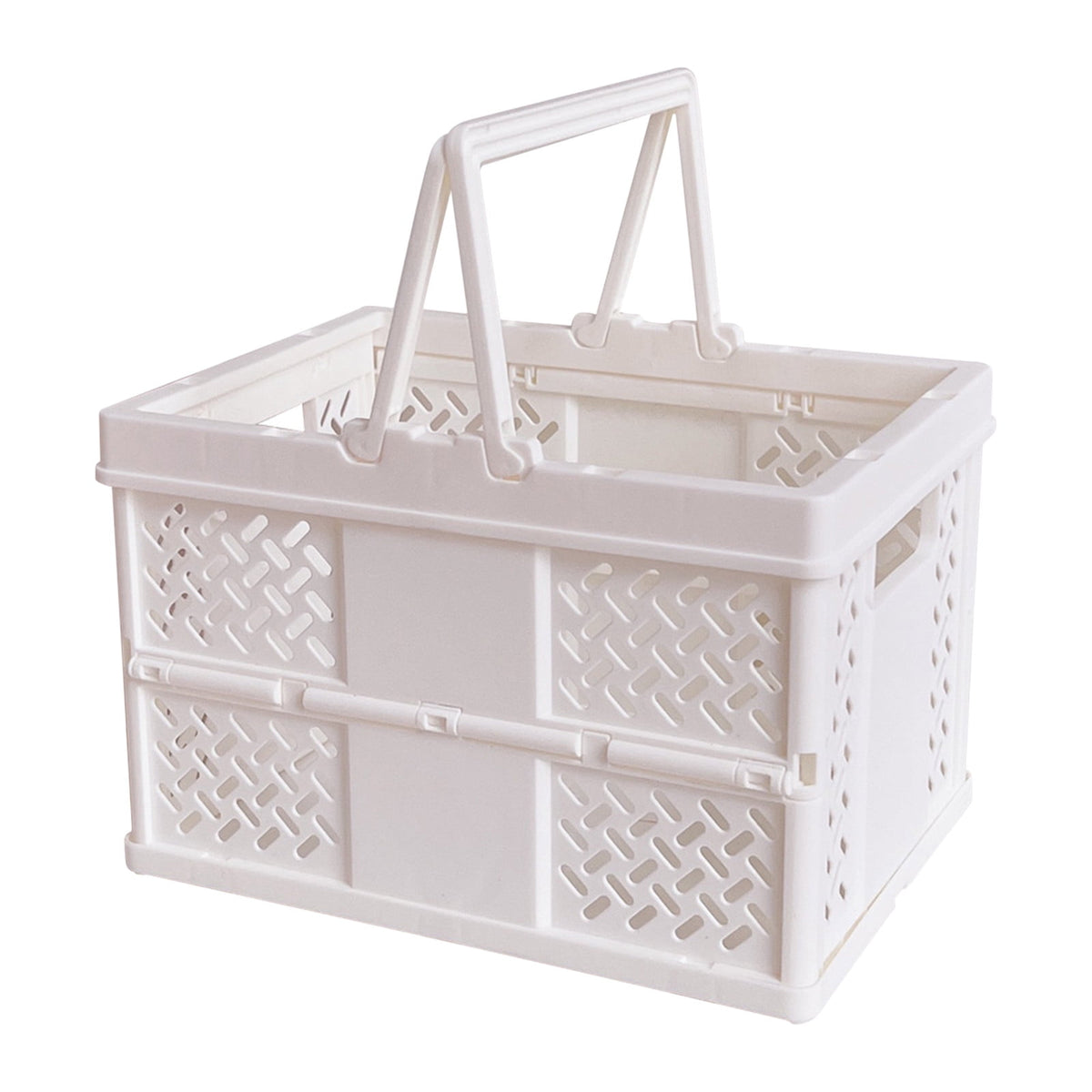 Darzheoy Large Picnic Basket, Collapsible Picnic Basket, Basket With Handle, Beach Picnic Basket, For Home, Kitchen, Camping, Picnic, Beach, Shopping White