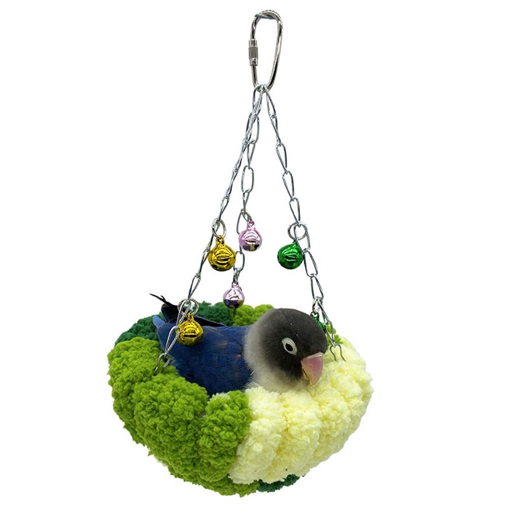 Bird nests, Parrot nests, Warm Winter Bird nests, Sleeping hammocks, birdcages, Hanging Swings, Plush nests, Toys, Little Birds, Cotton nests Small size green