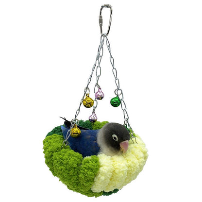 Bird nests, Parrot nests, Warm Winter Bird nests, Sleeping hammocks, birdcages, Hanging Swings, Plush nests, Toys, Little Birds, Cotton nests Small size green