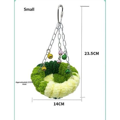 Bird nests, Parrot nests, Warm Winter Bird nests, Sleeping hammocks, birdcages, Hanging Swings, Plush nests, Toys, Little Birds, Cotton nests Small size green