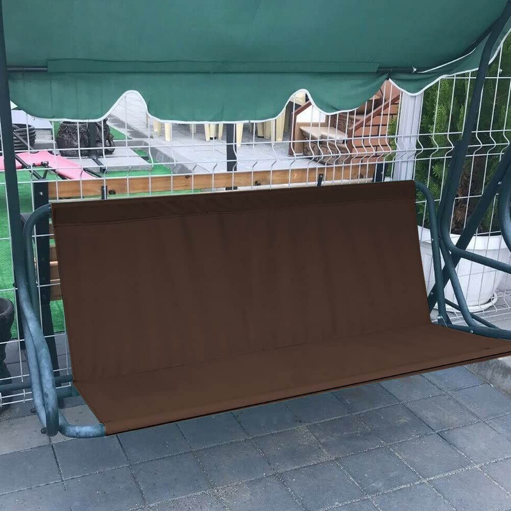 Replacement Swing Seat Cover, 600D Oxford Cloth Waterproof 2/3 Seat Patio Swing Seat Replacement Covers for Outdoor Porch Garden Yard Swings (Coffee/45.27’’x18.89’’x18.89’’)