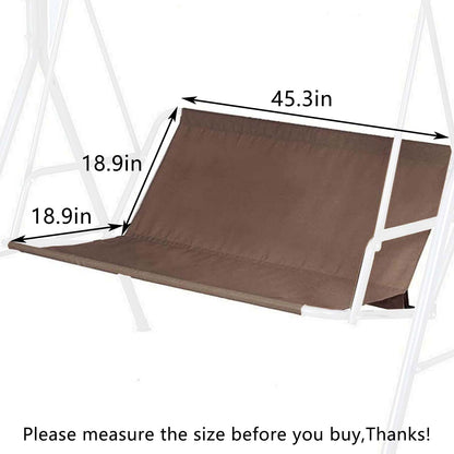 Replacement Swing Seat Cover, 600D Oxford Cloth Waterproof 2/3 Seat Patio Swing Seat Replacement Covers for Outdoor Porch Garden Yard Swings (Coffee/45.27’’x18.89’’x18.89’’)