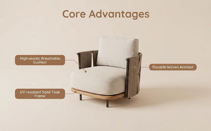 Woven Armrest Single Outdoor Sofa