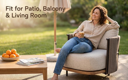 Woven Armrest Single Outdoor Sofa