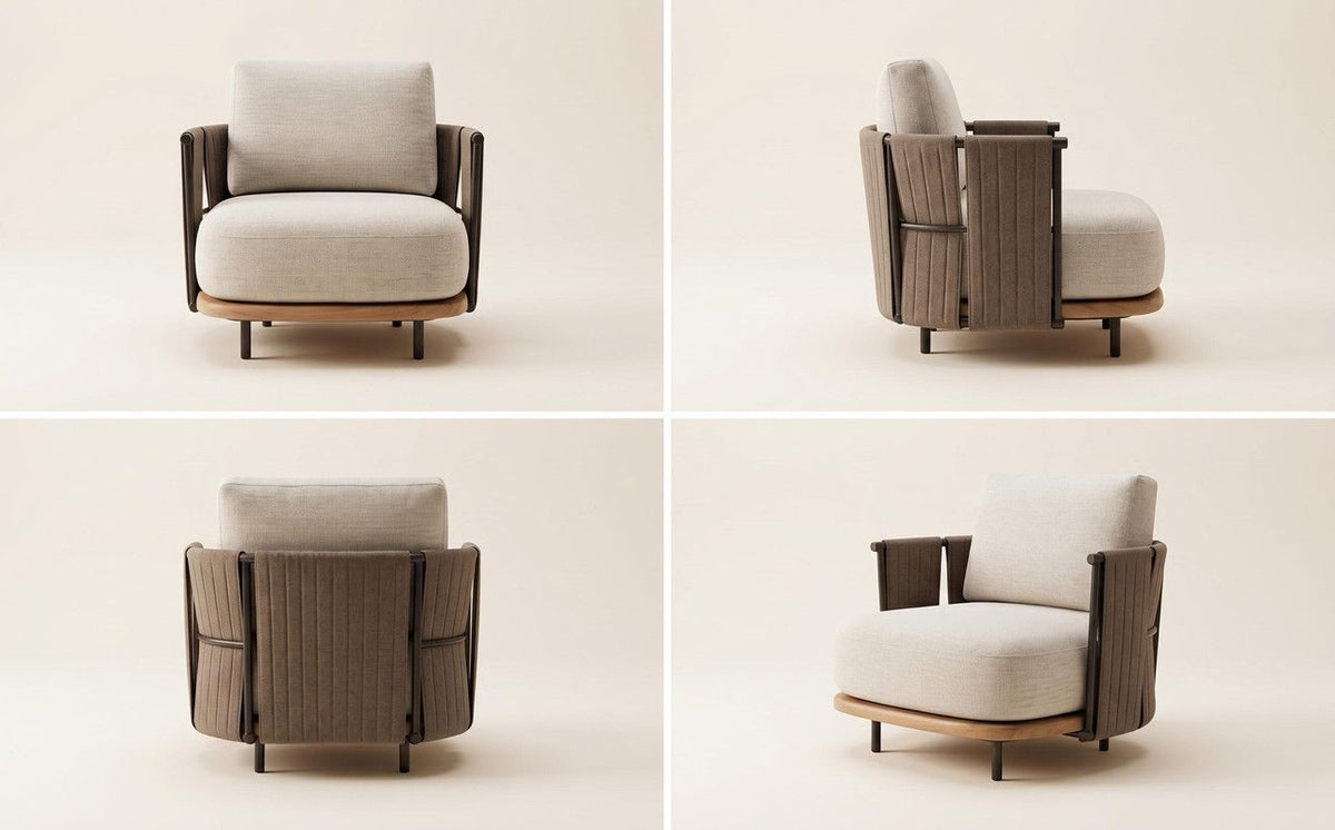 Woven Armrest Single Outdoor Sofa