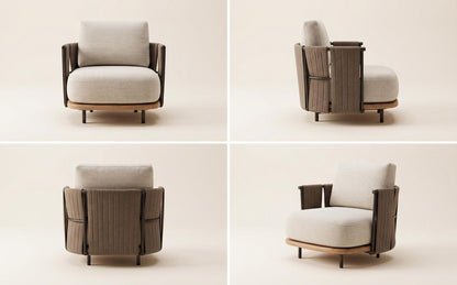 Woven Armrest Single Outdoor Sofa