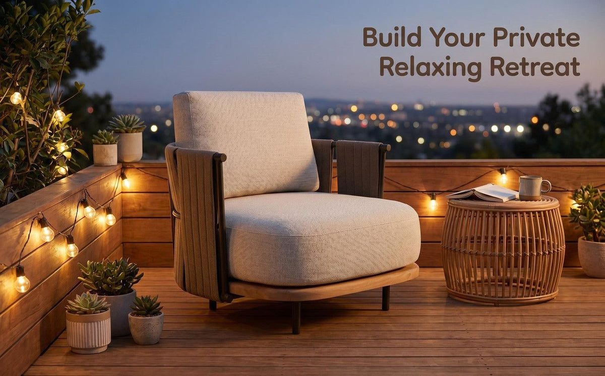 Woven Armrest Single Outdoor Sofa