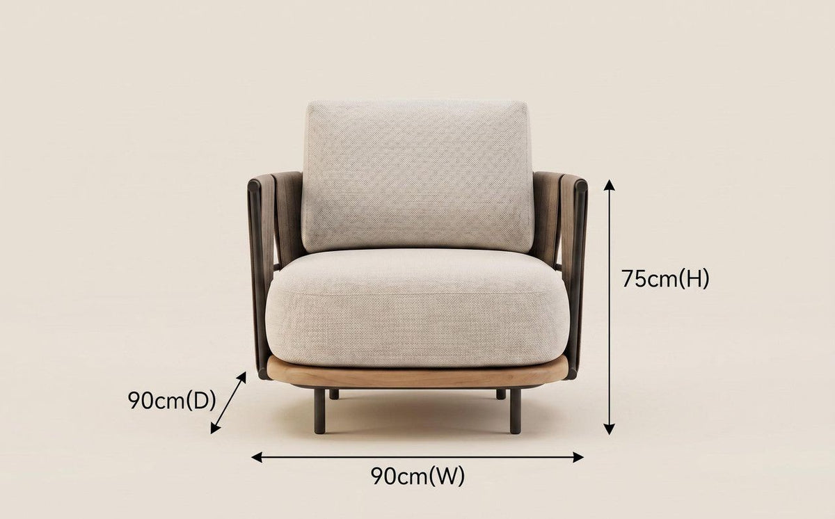 Woven Armrest Single Outdoor Sofa