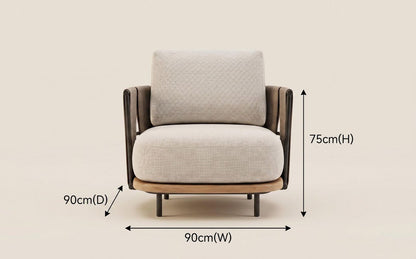 Woven Armrest Single Outdoor Sofa