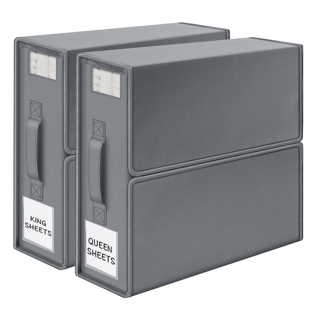 Foldable Bed Sheet Storage Box with Viewing Window, Your Neat Solution for Bedroom and Wardrobe Organization.