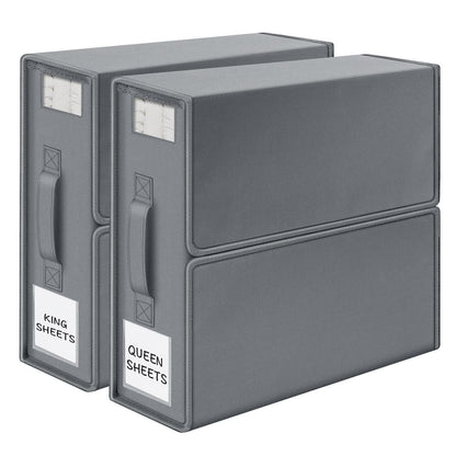 Foldable Bed Sheet Storage Box with Viewing Window, Your Neat Solution for Bedroom and Wardrobe Organization.